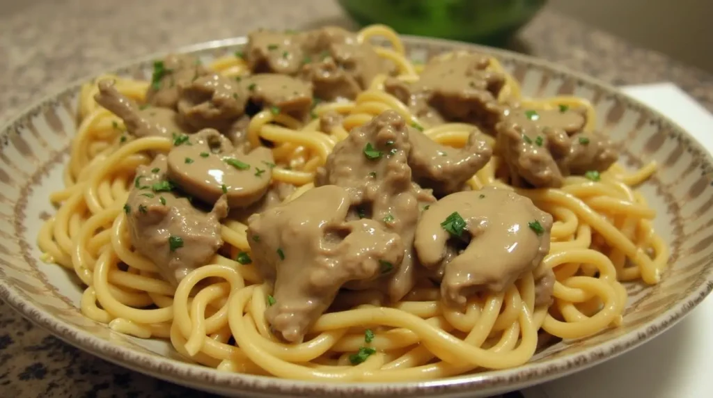 mushrooms as a replacement for beef stroganoff  