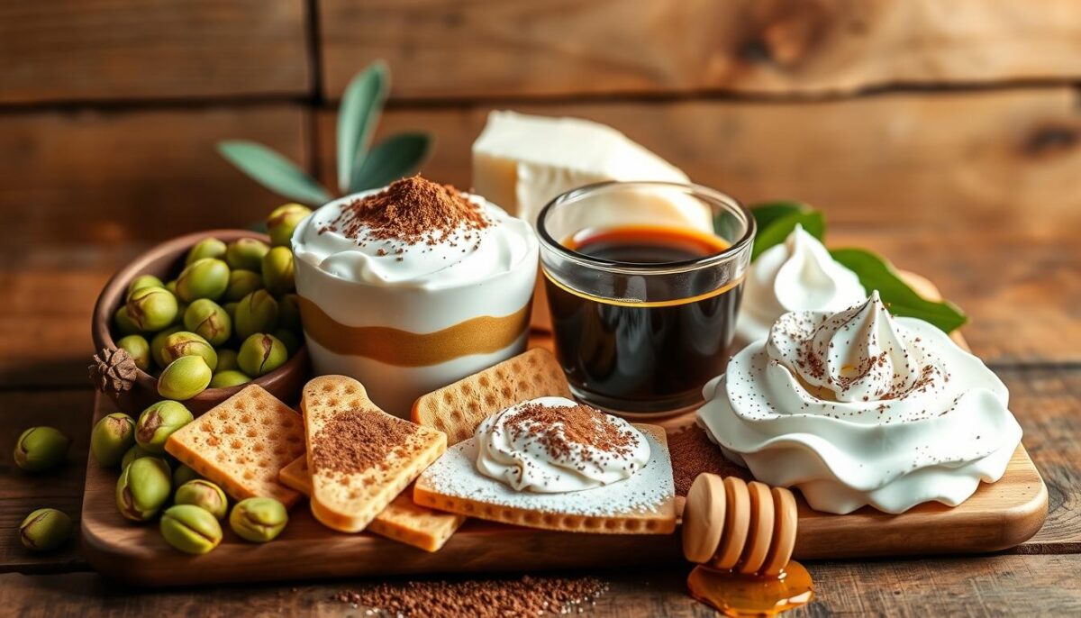 A Tiramisu cake served with black coffee and extra cream