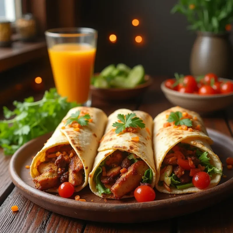  delicious chicken burrito sandwich, featuring tender grilled chicken, fresh veggies, and zesty sauce, all wrapped in a soft tortilla or pressed between bread for a flavorful twist on a classic burrito."