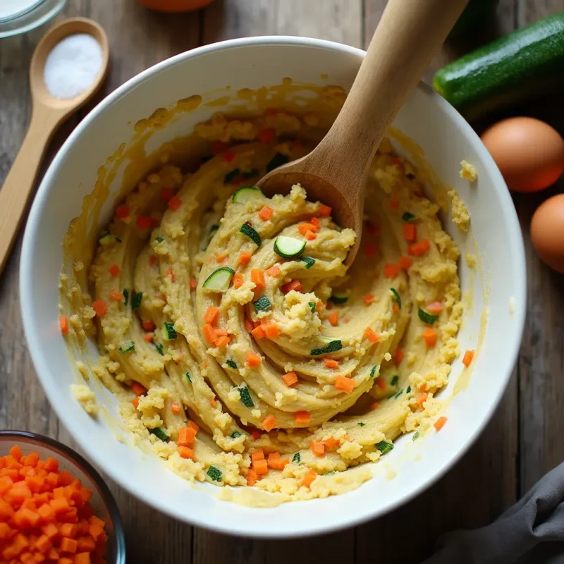 "Freshly grated zucchini and carrots on a white cutting board, ready to be added to the Zucchini Carrot Bread batter. A small bowl of each ingredient sits nearby, with a grater placed casually in the background, highlighting the preparation process for this moist and flavorful quick bread."